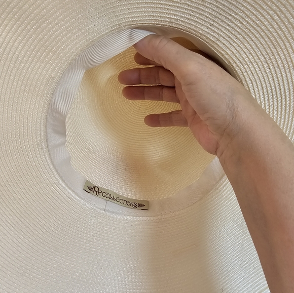 Recollections Victorian Hat Pink Rose Lace Wide Brim Feather Kentucky Derby - Picture 11 of 12